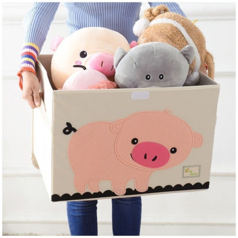 Úložný box na hračky - motív prasiatko - 51,80 cm