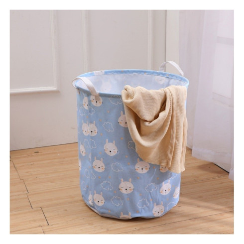 Úložný kôš na hračky - motív zajačiky, modrý