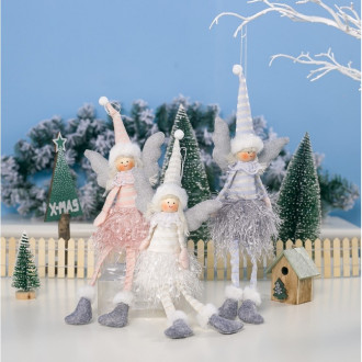 Vánoční dekorace anděl 38cm - krémový