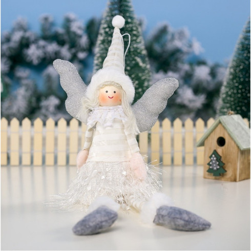Vianočná dekorácia anjel 38cm - krémový