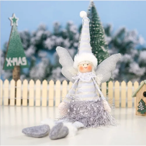 Vianočná dekorácia anjel 38cm - strieborný