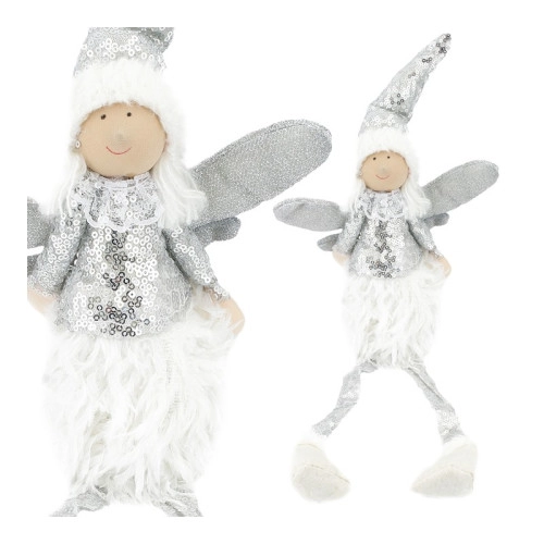 Vianočná dekorácia anjel 50cm - strieborný