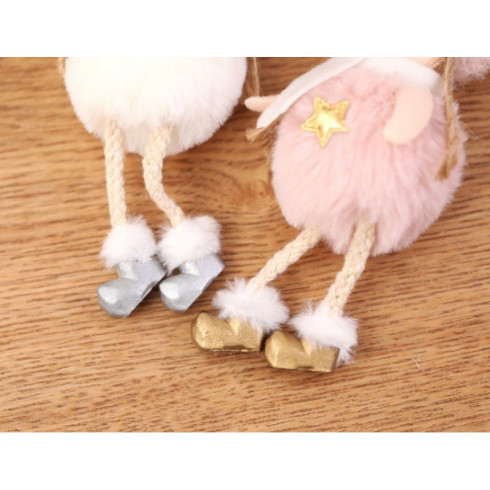 Vianočná dekorácia na zavesenie - anjel, biely