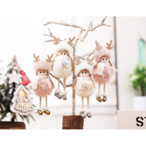 Vianočná dekorácia na zavesenie - anjel, biely