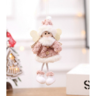 Vánoční dekorace na zavěšení - anděl, růžový