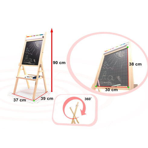 Detská magnetická tabuľa 2v1 Detská magnetická tabuľa 2v1