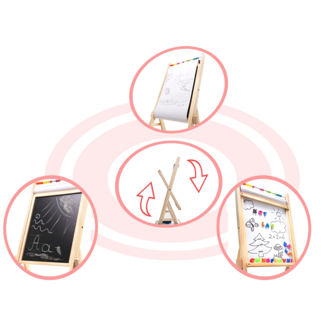 Detská magnetická tabuľa 2v1
