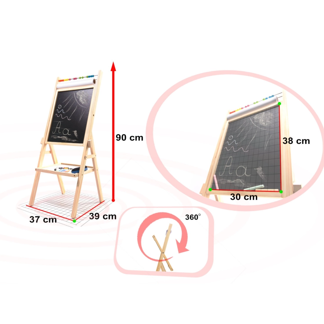 Detská magnetická tabuľa 2v1