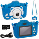 Detský digitálny fotoaparát mačka 16GB - modrý