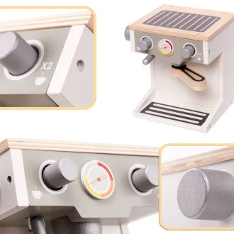 Dětský dřevěný kávovar + šálek