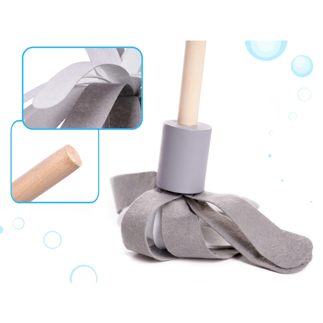 Detský drevený vozík na upratovanie