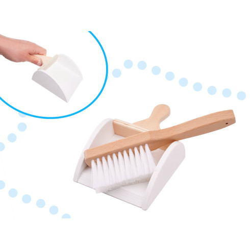 Detský drevený vozík na upratovanie