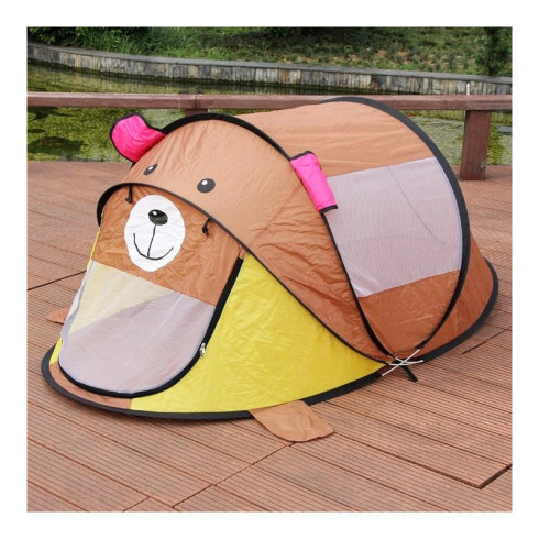 Detský samorozkládací stan Myška, hnedý 