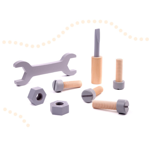 Drevená dielňa s náradím - svetlé drevo