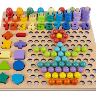 Drevené edukačné počítadlo s číslami, rybkami a guličkami