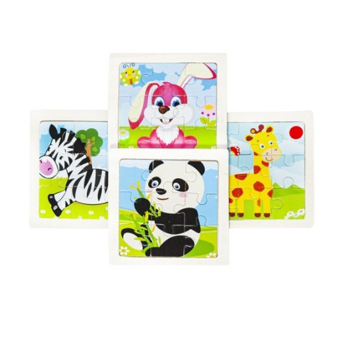 Drevené puzzle zvieratká 4 ks