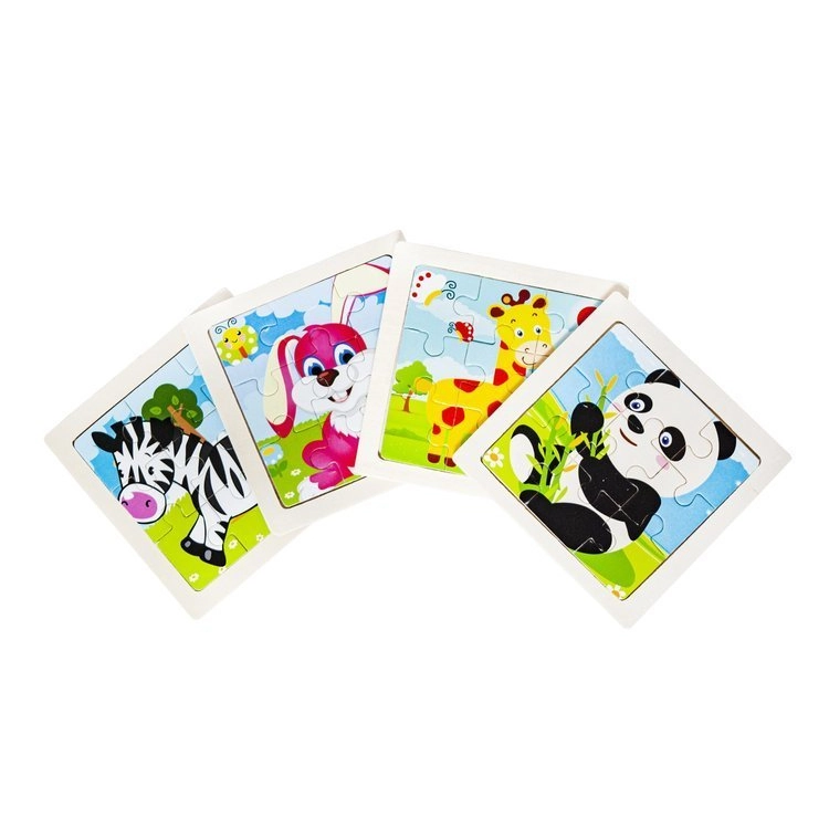 Drevené puzzle zvieratká 4 ks