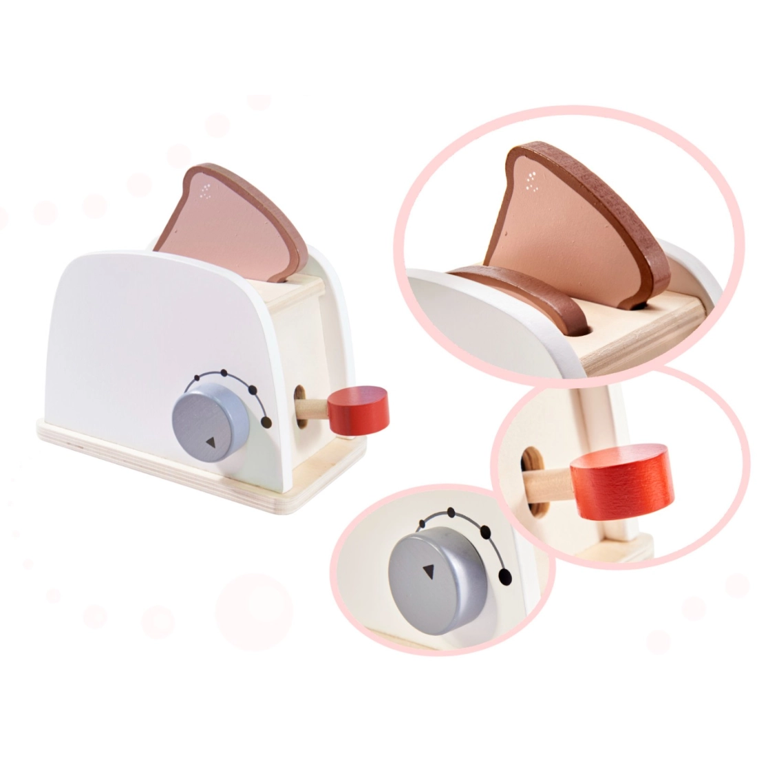 Dřevěný topinkovač s příslušenstvím