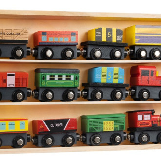 Drevený vláčik pre deti - 12ks