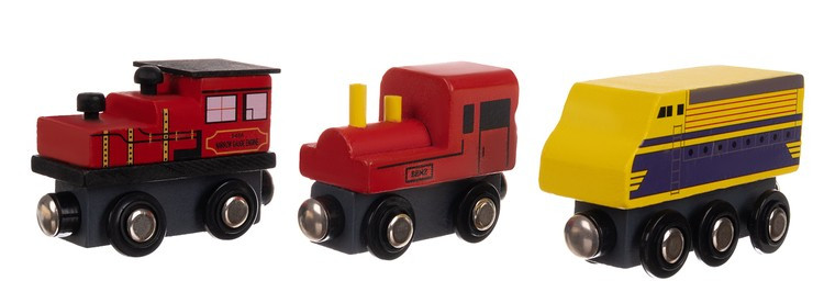 Dřevěný vláček pro děti - 12ks