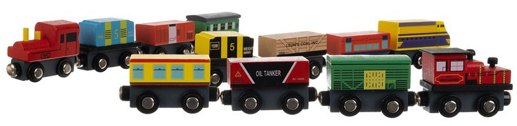 Dřevěný vláček pro děti - 12ks