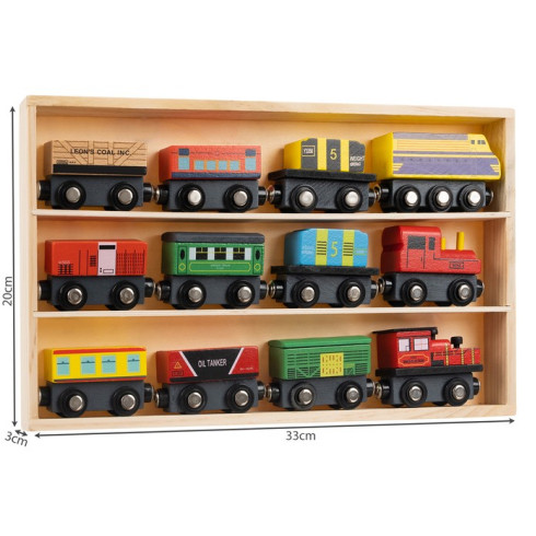 Dřevěný vláček pro děti - 12ks