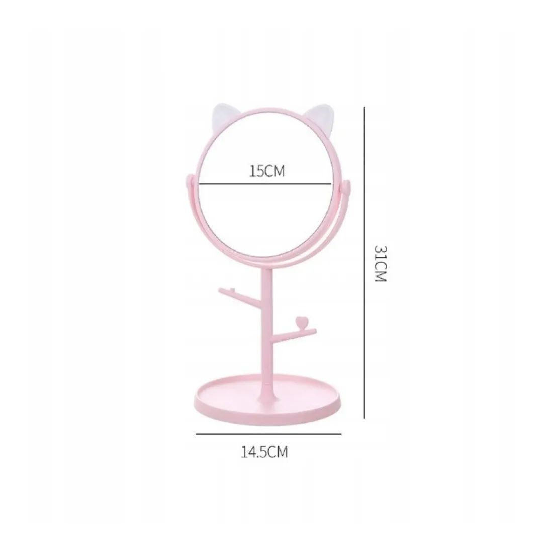 Kozmetické zrkadlo Kitty - zelené