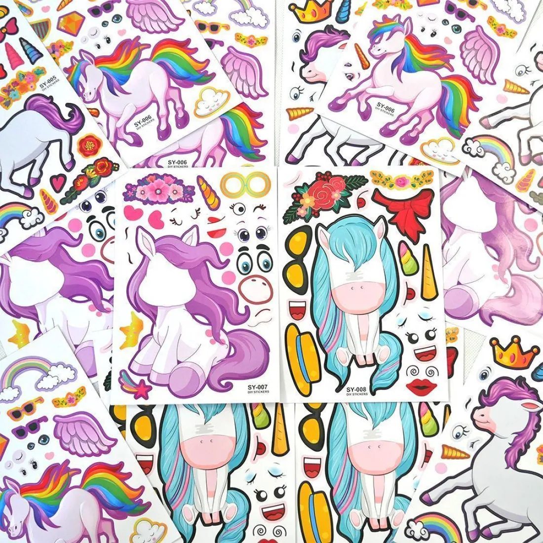 Kreatívne samolepky - jednorožce