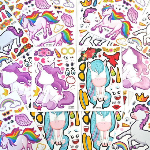Kreatívne samolepky - jednorožce