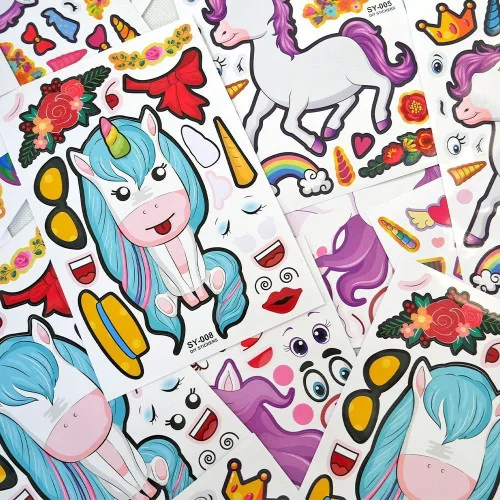 Kreatívne samolepky - jednorožce