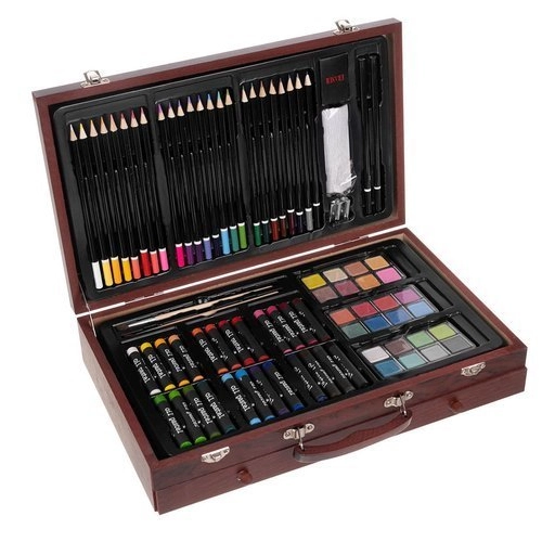 Maliarska sada v drevenom kufríku - 142 ks