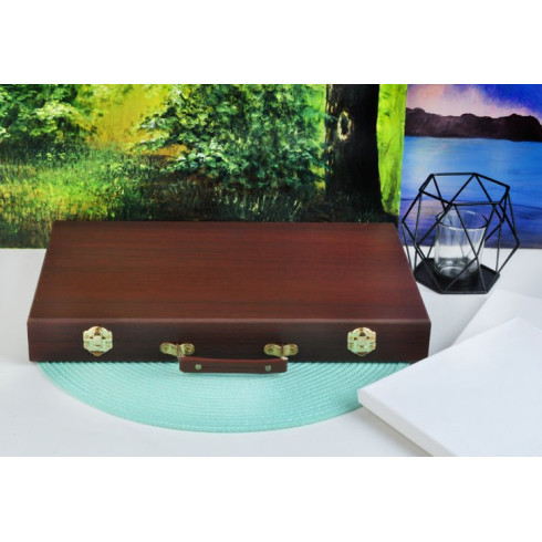 Maliarska sada v drevenom kufríku - 81 ks