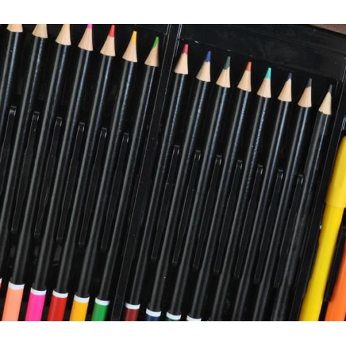 Maliarska sada v drevenom kufríku - 81 ks