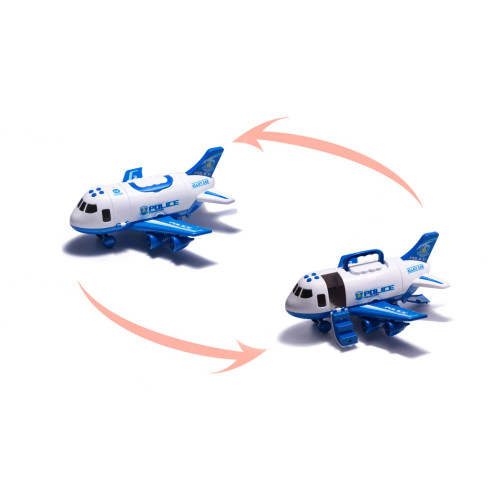 Policejní nákladní letadlo s auty a efekty