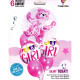 Sada nafukovacích balónov BABY GIRL 6 ks - ružová