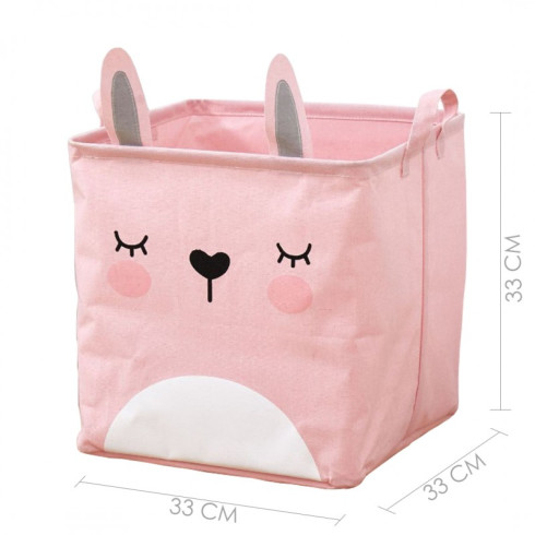 Úložný koš na hračky, 33 cm - růžový