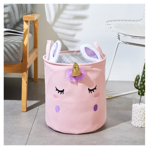 Úložný kôš na hračky - jednorožec s ušami, 28 cm