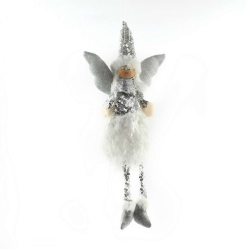 Vánoční dekorace anděl 34cm - stříbrný