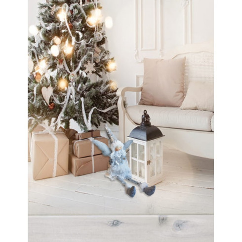 Vánoční dekorace anděl 34cm - stříbrný