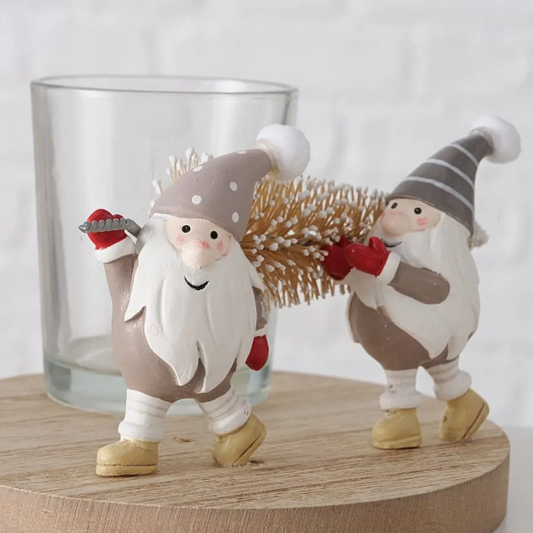 Vianočný svietnik na stôl so škriatkami 