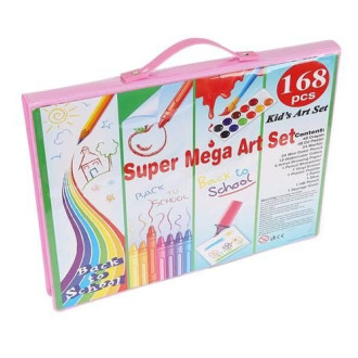 Výtvarná sada pre deti na maľovanie - 168ks ružová