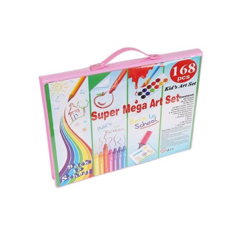 Výtvarná sada pre deti na maľovanie - 168ks ružová