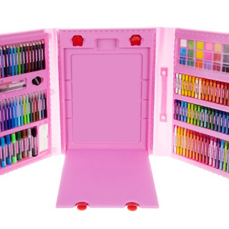 Výtvarná kreatívna sada pre deti na maľovanie 208 ks - ružová