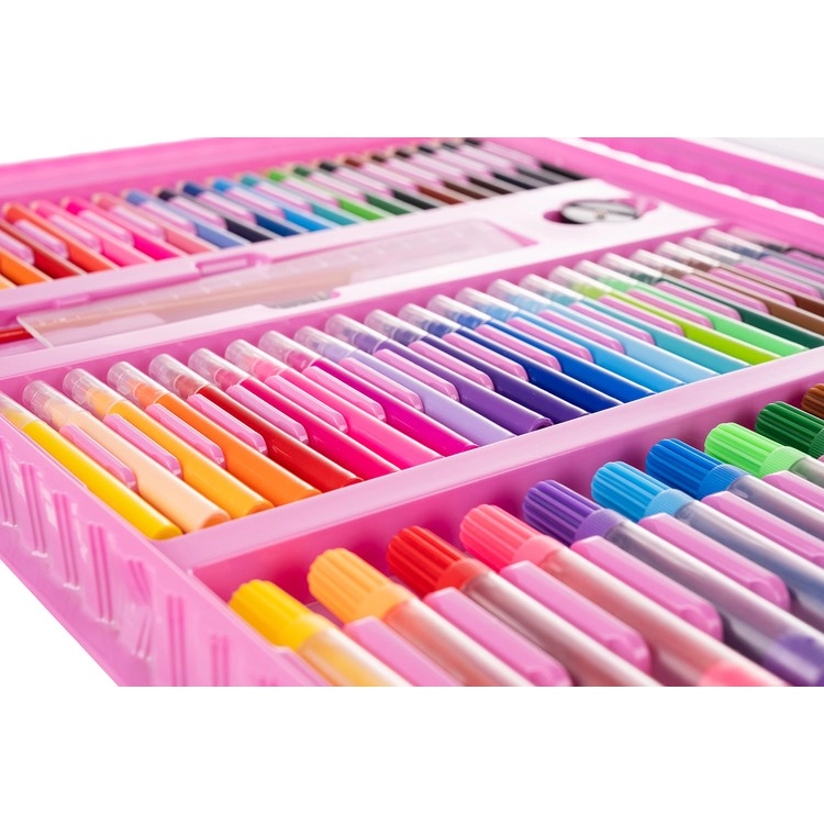 Výtvarná kreatívna sada pre deti na maľovanie 208 ks - ružová