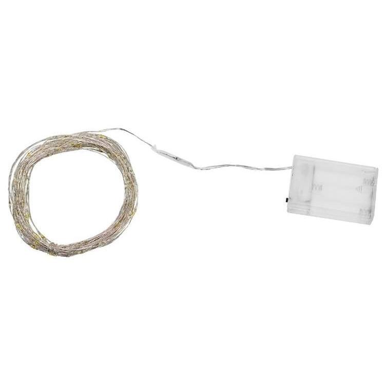 Dekoratívne LED osvetlenie 100 LED, 10 m - teplá biela, na baterky