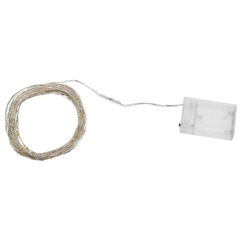 Dekoratívne LED osvetlenie 100 LED, 10 m - teplá biela, na baterky