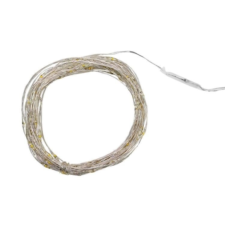 Dekoratívne LED osvetlenie 100 LED, 10 m - teplá biela, na baterky