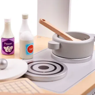 Dětská dřevěná kuchyňka CLASSIC s příslušenstvím 82 cm