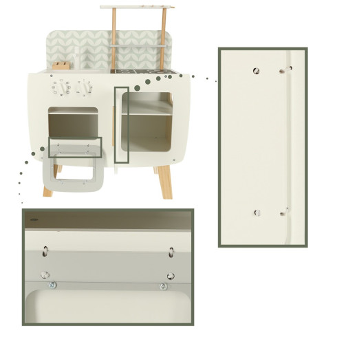 Dětská dřevěná kuchyňka LULILO retro s doplňky 73 cm