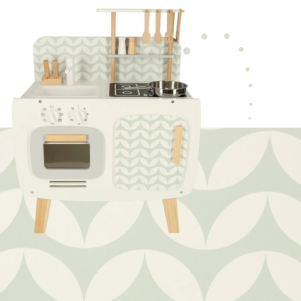 Dětská dřevěná kuchyňka LULILO retro s doplňky 73 cm